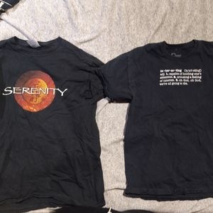 Two Serenity, Firefly movie TV T-shirts Size M